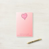 Lovely ombre roze hart mama post-it® notes (Op bureau)