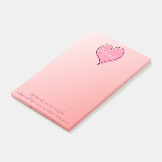 Lovely ombre roze hart mama post-it® notes (Schuin)