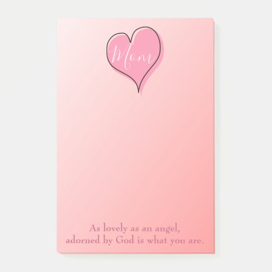 Lovely ombre roze hart mama post-it® notes (Voorkant)