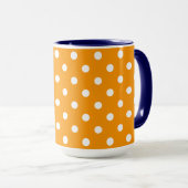 Lovely Orange Color With White Polka Dots Mok (Voorkant rechts)