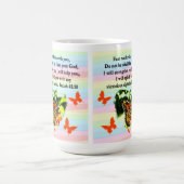 LOVELY ORANJE BUTTERFLY ISAIAH 41:10 ONTWERP KOFFIEMOK (Center)