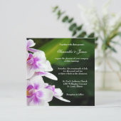 Lovely Orchid Wedding Invitation Kaart (Staand voorkant)