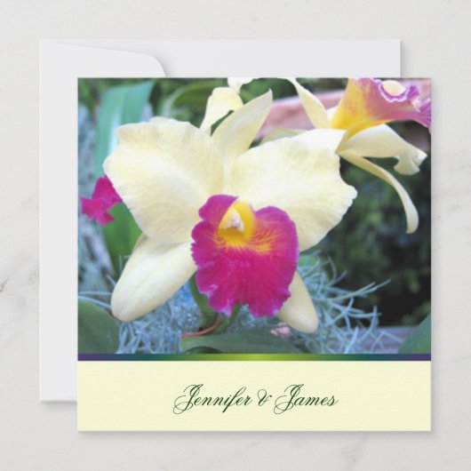 Lovely Orchid Wedding Invitation Kaart (Voorkant)