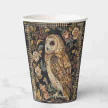 Lovely Owl in the Flowers Garden ,Gold Checkered ,