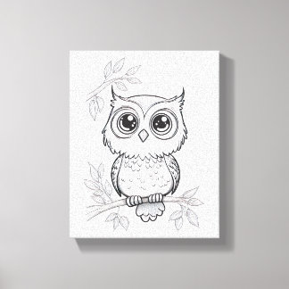 Lovely Owl Stretched Canvas Print