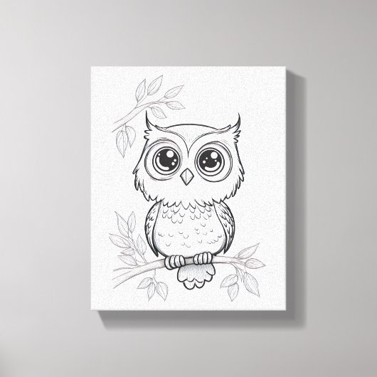 Lovely Owl Stretched Canvas Print (Voorkant)