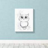 Lovely Owl Stretched Canvas Print (Insitu (Houten vloer))