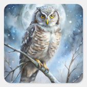 Lovely Owl Vierkante Sticker (Voorkant)