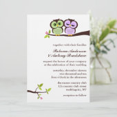 Lovely Owls Custom Wedding Kaart (Staand voorkant)