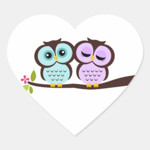 Lovely Owls Hart Sticker