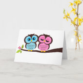 Lovely Owls Kaart (Gele Bloem)