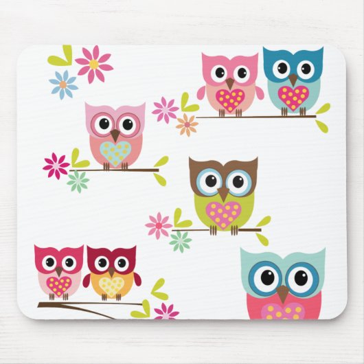 Lovely Owls Mousepad Muismat (Voorkant)