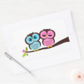 Lovely Owls Rechthoekige Sticker (Envelop)