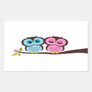 Lovely Owls Rechthoekige Sticker