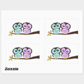 Lovely Owls Rechthoekige Sticker (Vel)