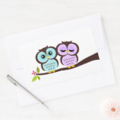 Lovely Owls Rechthoekige Sticker (Envelop)