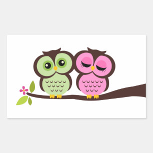 Lovely Owls Rechthoekige Sticker