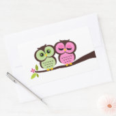Lovely Owls Rechthoekige Sticker (Envelop)