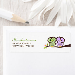 Lovely Owls Return Address Labels