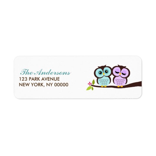 Lovely Owls Return Address Labels (Voorkant)