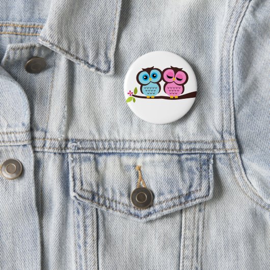 Lovely Owls Ronde Button 5,7 Cm (In situ)