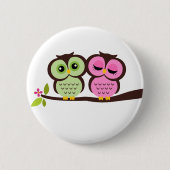Lovely Owls Ronde Button 5,7 Cm (Voorkant)