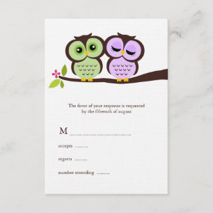 Lovely Owls Wedding Response Cards RSVP Kaartje