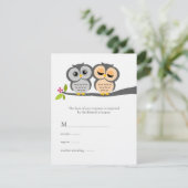 Lovely Owls Wedding Response Cards RSVP Kaartje (Staand voorkant)