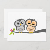 Lovely Owls Wedding Response Cards Uitnodiging Briefkaart (Voorkant / Achterkant)