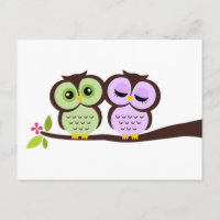 Lovely Owls Wedding Response Cards