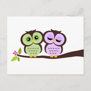 Lovely Owls Wedding Response Cards Uitnodiging Briefkaart