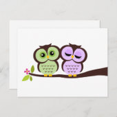 Lovely Owls Wedding Response Cards Uitnodiging Briefkaart (Voorkant / Achterkant)