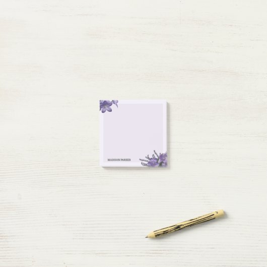 Lovely Paarse Campanula Post-it® Notes (Op bureau)