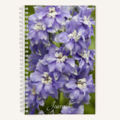 Lovely Paarse Delphinium Floral Notitieboek (Voorkant)