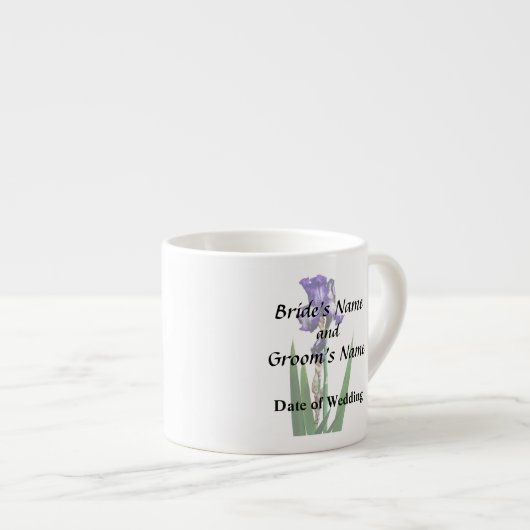 Lovely Paarse Iris Espresso Kop (Voorkant rechts)