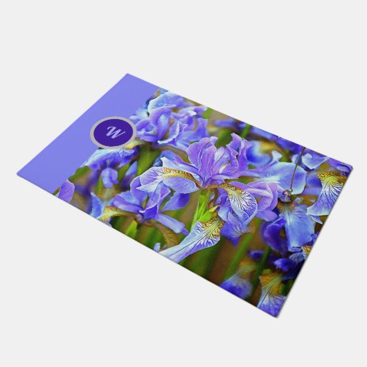 Lovely Paarse Irises in mei Persoonlijk Deurmat (Schuin)