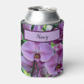 Lovely Paarse Orchids and Vines Monogrammed Blikjeskoeler (Blikje Voorkant)