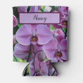 Lovely Paarse Orchids and Vines Monogrammed Blikjeskoeler (Voorkant)