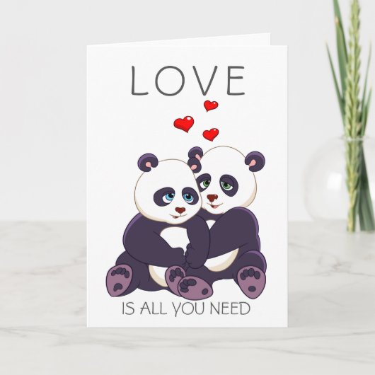 Lovely Pandas Feestdagen Kaart (Voorkant)