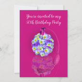 Lovely Pansy atomizer Birthday Party Kaart (Voorkant)