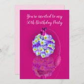 Lovely Pansy atomizer Birthday Party Kaart (Voorkant / Achterkant)