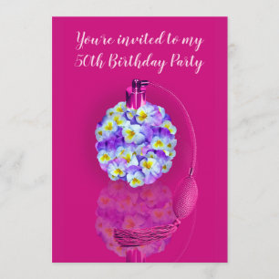 Lovely Pansy atomizer Birthday Party Kaart