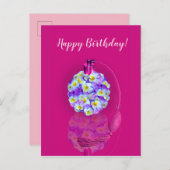 Lovely Pansy atomizer Birthday Party Uitnodiging Briefkaart (Voorkant / Achterkant)