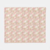 Lovely Patchwork Quilt Pattern Pink Hearts Bows Fleece Deken (Voorkant (Horizontaal))