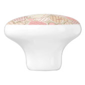 Lovely Patchwork Quilt Pattern Pink Hearts Bows Keramische Knop (Zijkant)