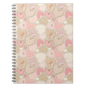 Lovely Patchwork Quilt Pattern Pink Hearts Bows Notitieboek (Voorkant)