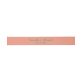 Lovely Peach and Blauwgroen Invitation Belly Band Uitnodigingen Wikkel (Vlak)