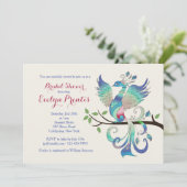 Lovely Peacock Uitnodiging (Staand voorkant)