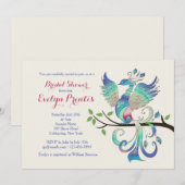 Lovely Peacock Uitnodiging (Voorkant / Achterkant)