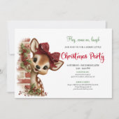 Lovely Peeking Reindeer Funny Cartoon Watercolor  Kaart (Voorkant)